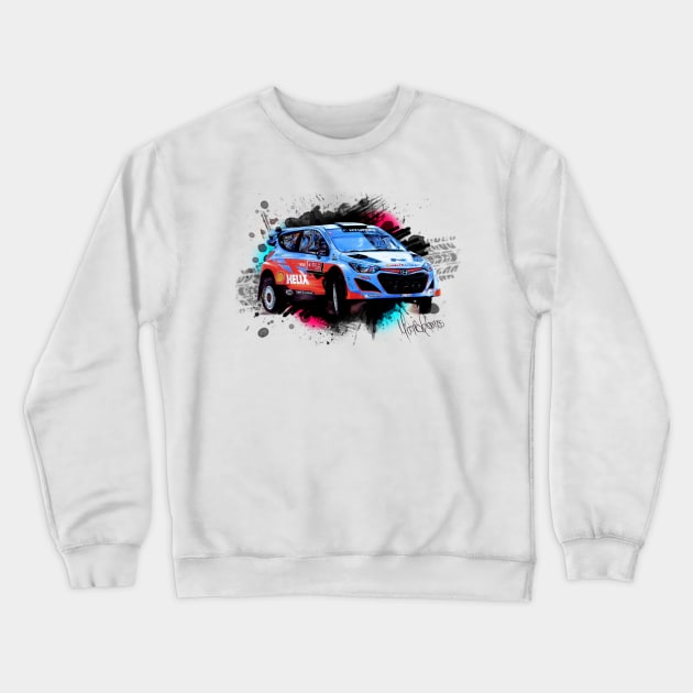 Thierry Neuville's Hyundai i20 WRC Crewneck Sweatshirt by Mario Ramos Rally Art